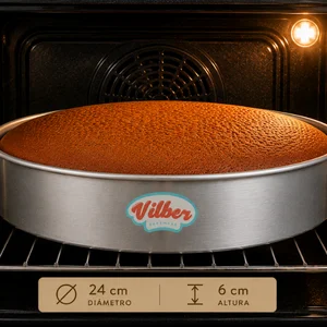 Molde redondo 24×6 cm Vilber® – bizcocho horneado