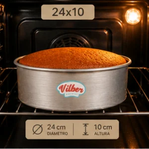 Molde redondo alto 24×10 cm Vilber® – bizcocho horneado