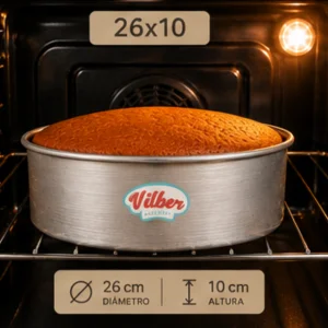 Molde redondo alto 26×10 cm Vilber® – bizcocho horneado