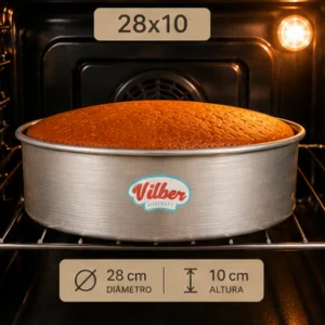 Molde redondo alto 28×10 cm Vilber® – bizcocho horneado